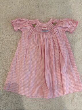 Classic Whimsy Smocked Dress Pink Gingham Birthday Cake 24M Toddler Girls